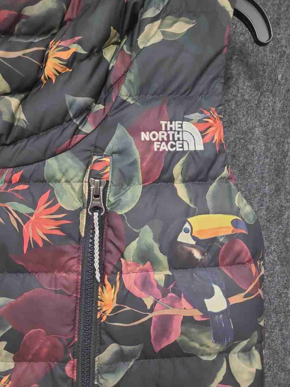The North Face Women's Toucan Floral Puffer Vest Hooded Goose Down Sz XS