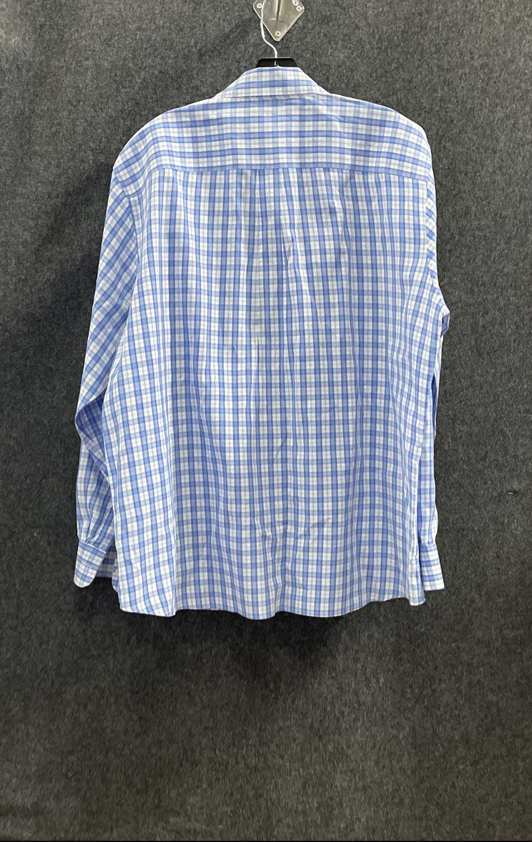 Vineyard Vines Men's Blue White Gingham Check Stretch Button-Up Shirt Sz L