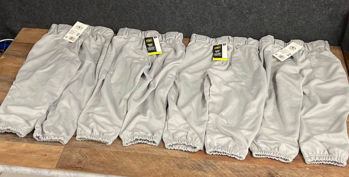 Athletic Works Youth Gray Baseball Pants Lot of 4 Knicker Style Sz S (6-7) NWT