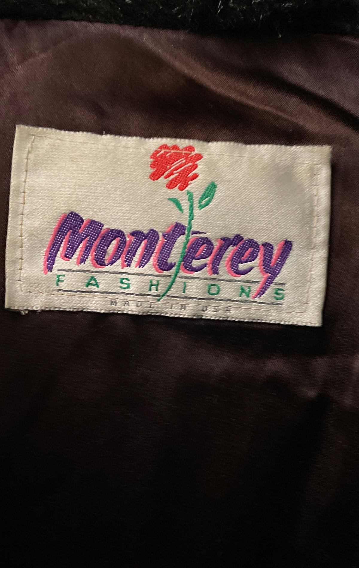 Vintage 90s Monterey Women's Black Faux Fur Jacket Made in USA Sz 18.5