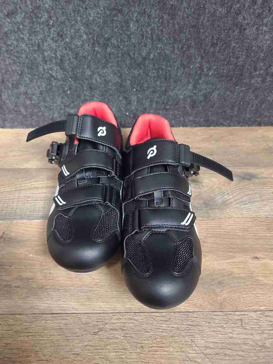 Peloton Cycling Shoes Black Red White Cleats Included Size EU 40