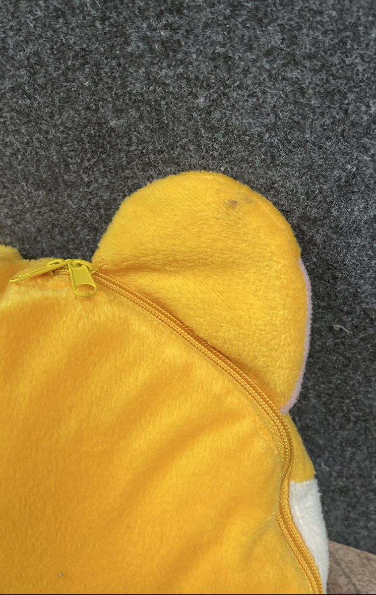 Hamster Plush Animal Blanket Travel Set Yellow Muslin With Zipper Pouch Case
