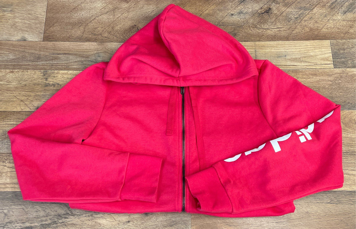 Adidas Women's Pink Logo Sleeve Full Zip Hoodie Sz L