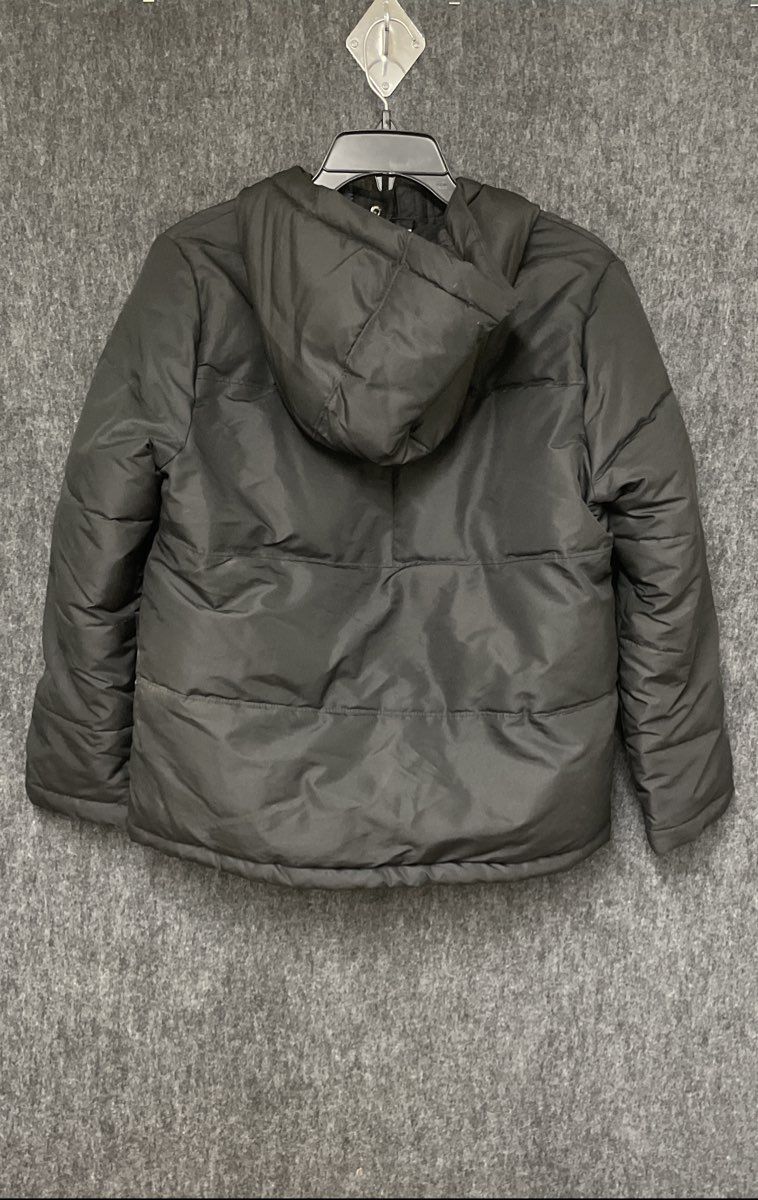 Tommy Hilfiger Boys Black Hooded Puffer Jacket Insulated Full Zip Sz M (10/12)