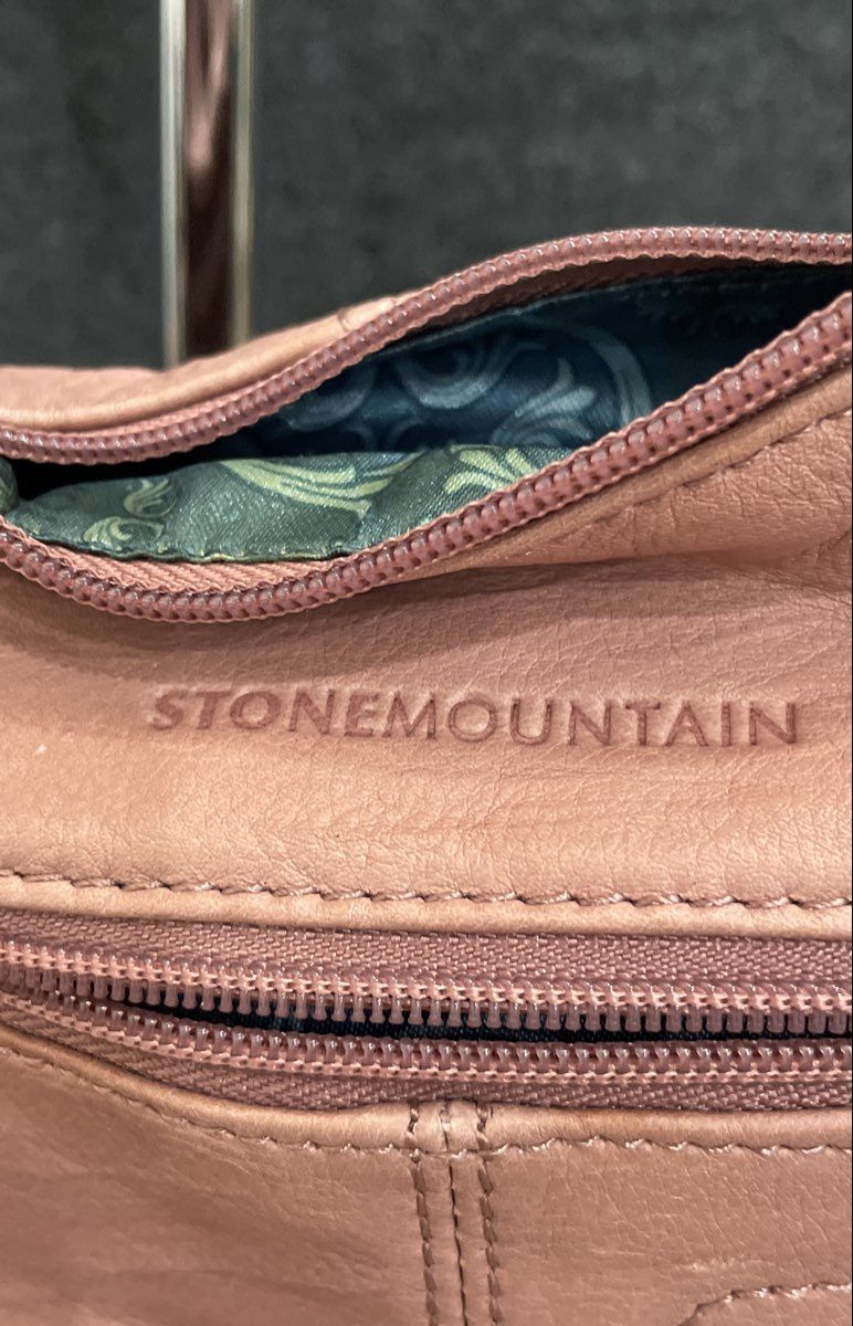 Stone Mountain Pink Leather Hobo Shoulder Bag Silver Hardware Purse