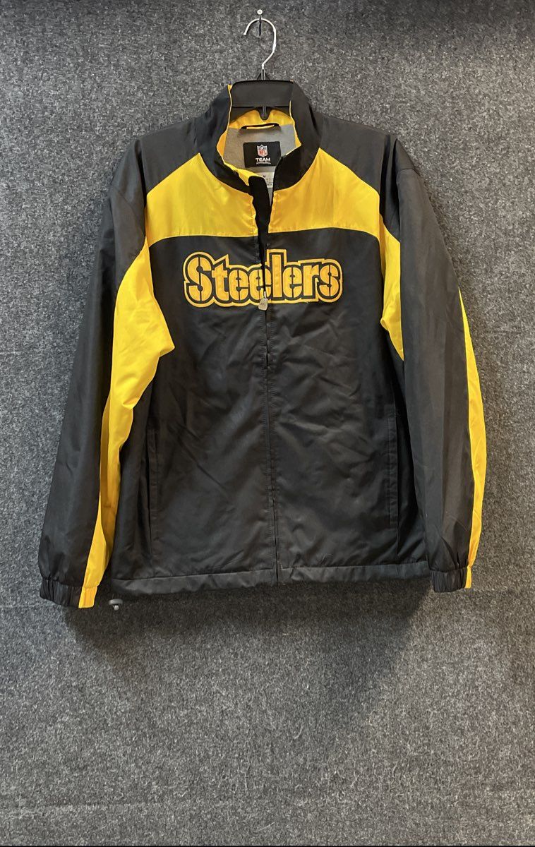 NFL Team Apparel Pittsburgh Steelers Full Zip Embroidered Jacket Sz M