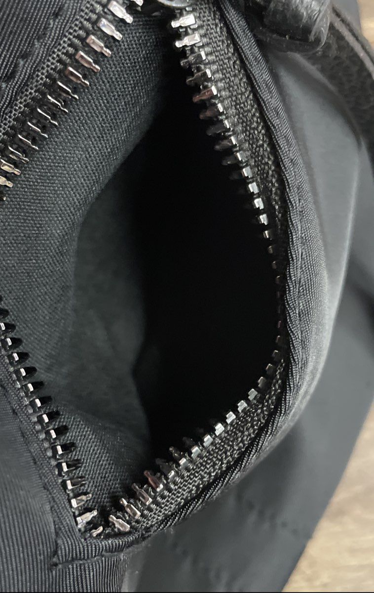 Botkier Women's Black Nylon Pebbled Leather Trim Logo Strap Backpack