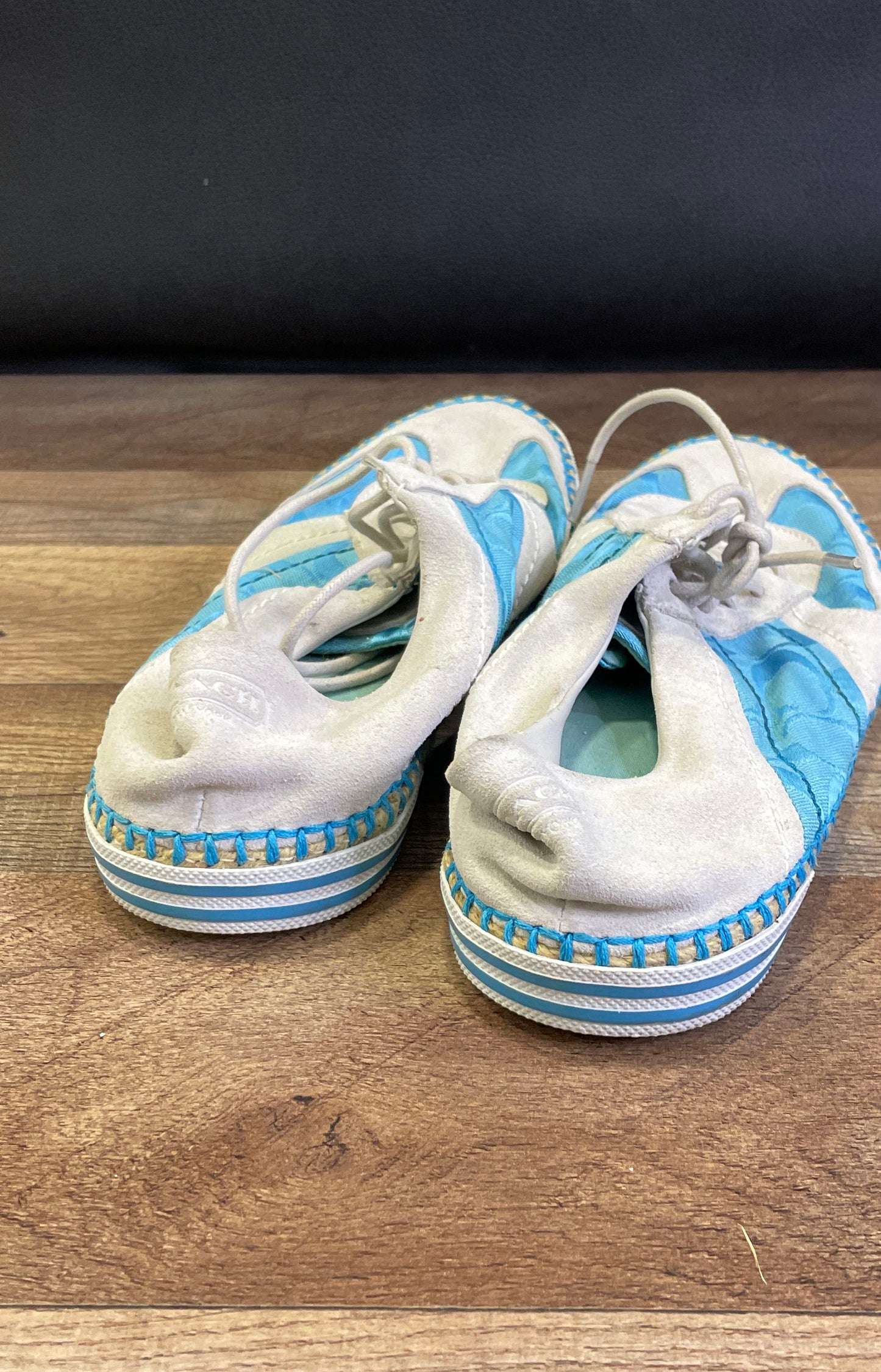 Coach Parson Signature Monogram Blue Suede Espadrille Sneaker Men's Size 9