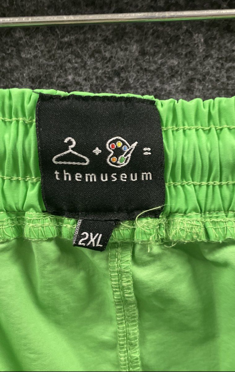 themuseum Men's Track Pants Lime Green Polyester Bungee Hem Size 2XL