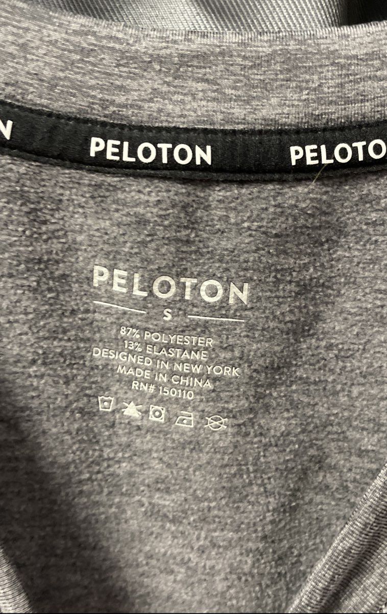 Peloton Men's Heather Gray Crewneck Pullover Performance Sweatshirt Logo Sz S