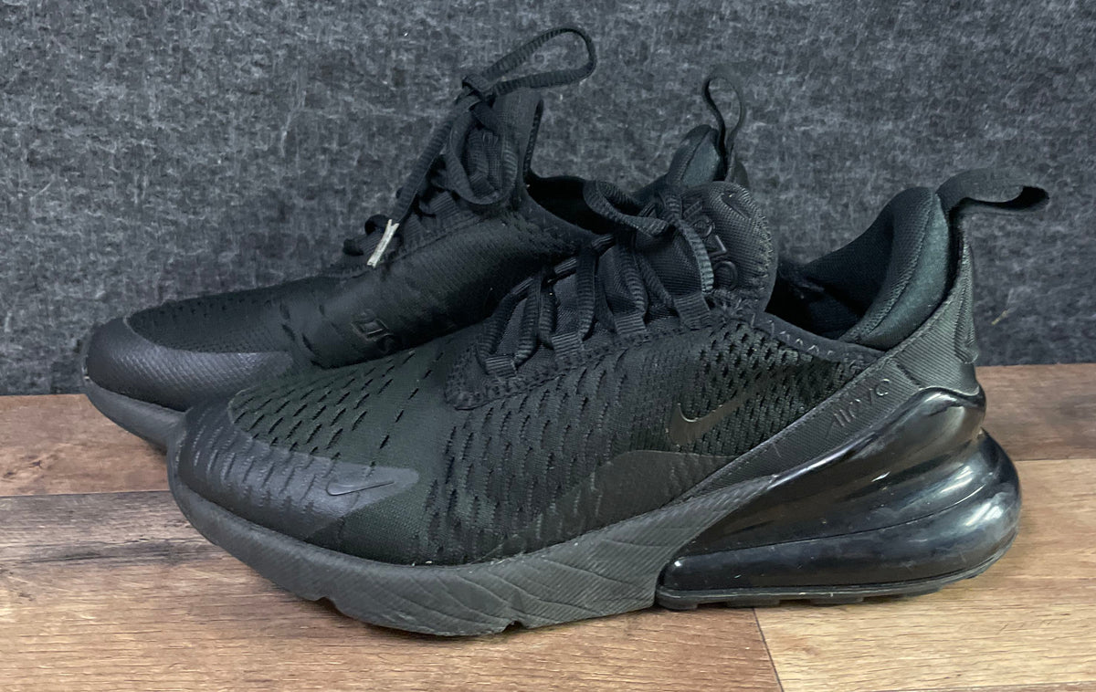 Nike Air Max 270 Triple Black Youth Running Shoes BQ5776-001 Size 5.5Y