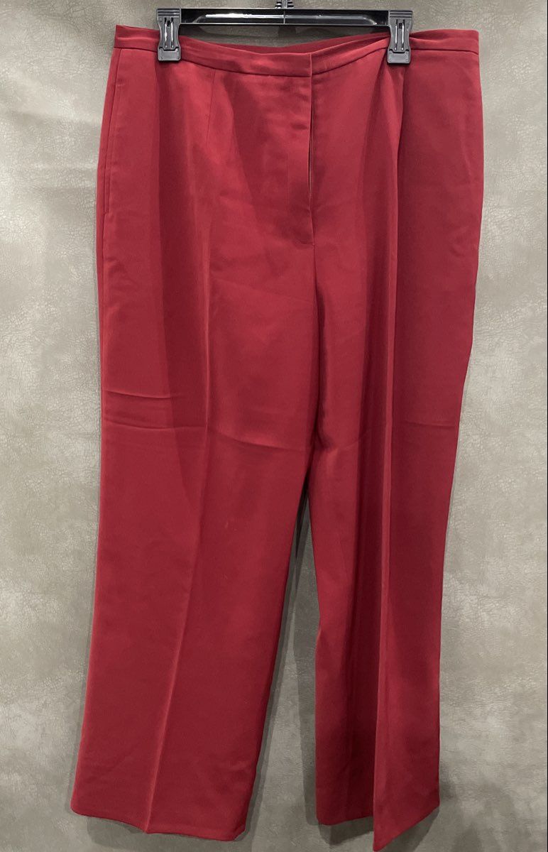East 5th Women's Red Wide Leg Dress Pants Professional Lined Trousers Size 16