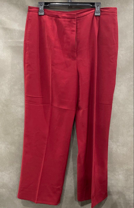 East 5th Women's Red Wide Leg Dress Pants Professional Lined Trousers Size 16