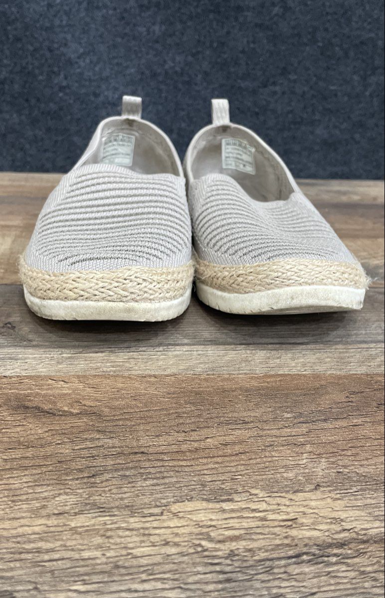 Skechers BOBS Grey Knit Espadrille Slip-On Shoes Women's Size 6.5