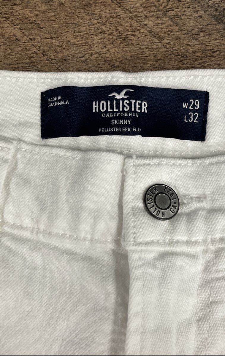 Hollister Men's White Skinny Epic Flex Distressed Ripped Jeans Sz 29x32 NWT