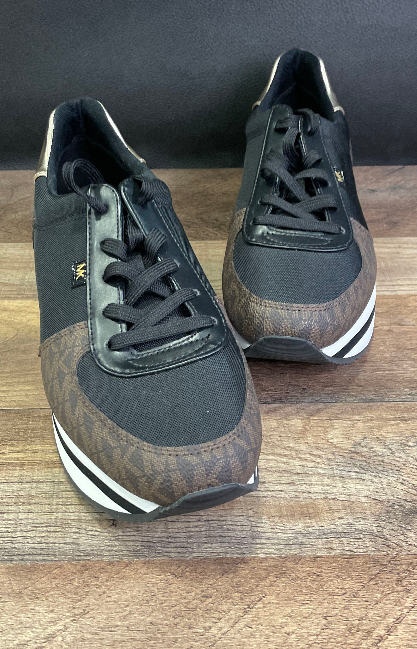 Michael Kors Billie Trainer Black Monogram Sneakers Women's Size 9.5