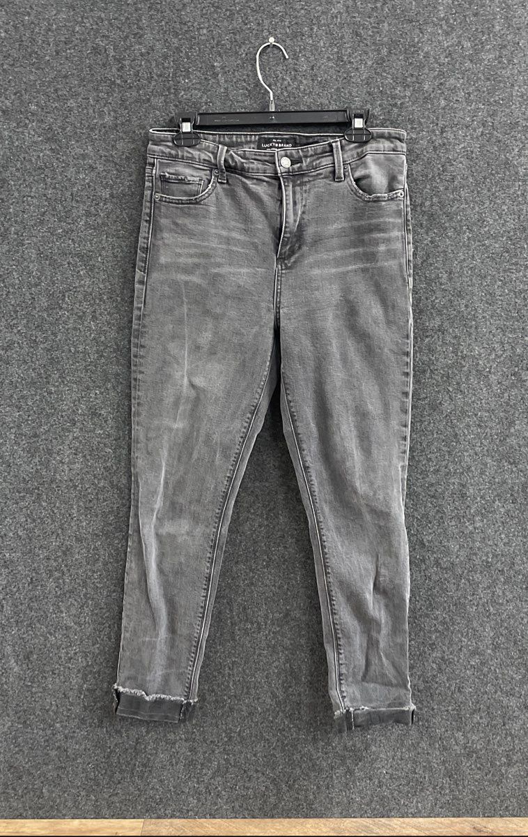 Lucky Brand Women's Bridgette Skinny Jeans Grey High Rise Distressed Sz 6/28