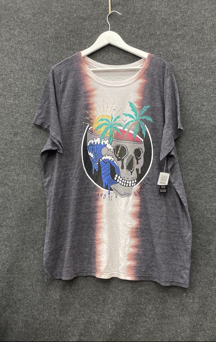 Torrid Lovesick Skull Island End of Summer Graphic T-Shirt Tie Dye Sz Plus
