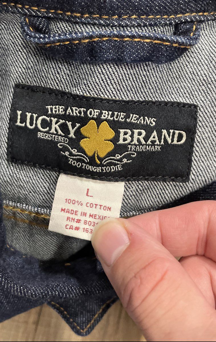 Lucky Brand Women's Dark Wash Cotton Denim Trucker Jacket Size L
