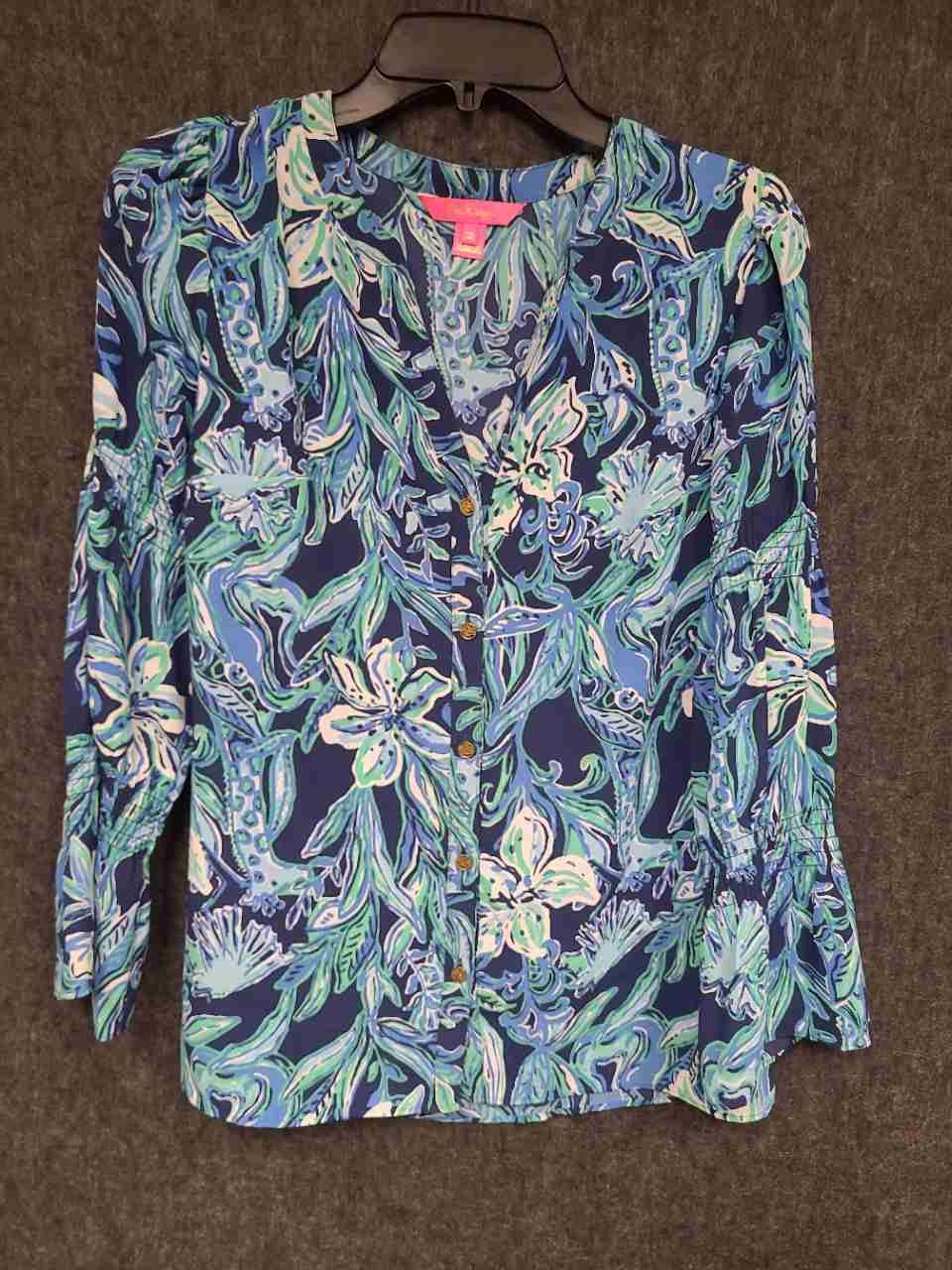Lilly Pulitzer Women's Lot of 2 Floral Tropical Button Down Blouse Tops Size XS