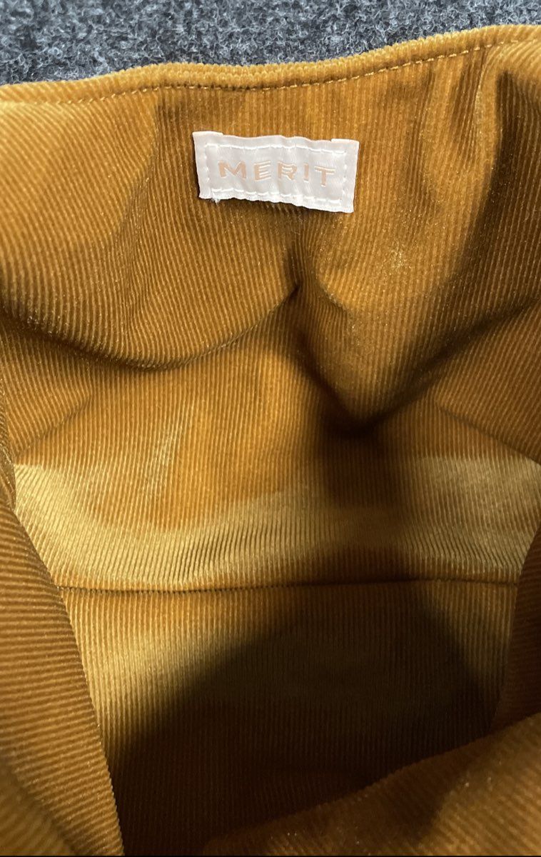 Merit Gold Ochre Corduroy Knot Bag Slouchy Signature Carry Bag Tote NWT