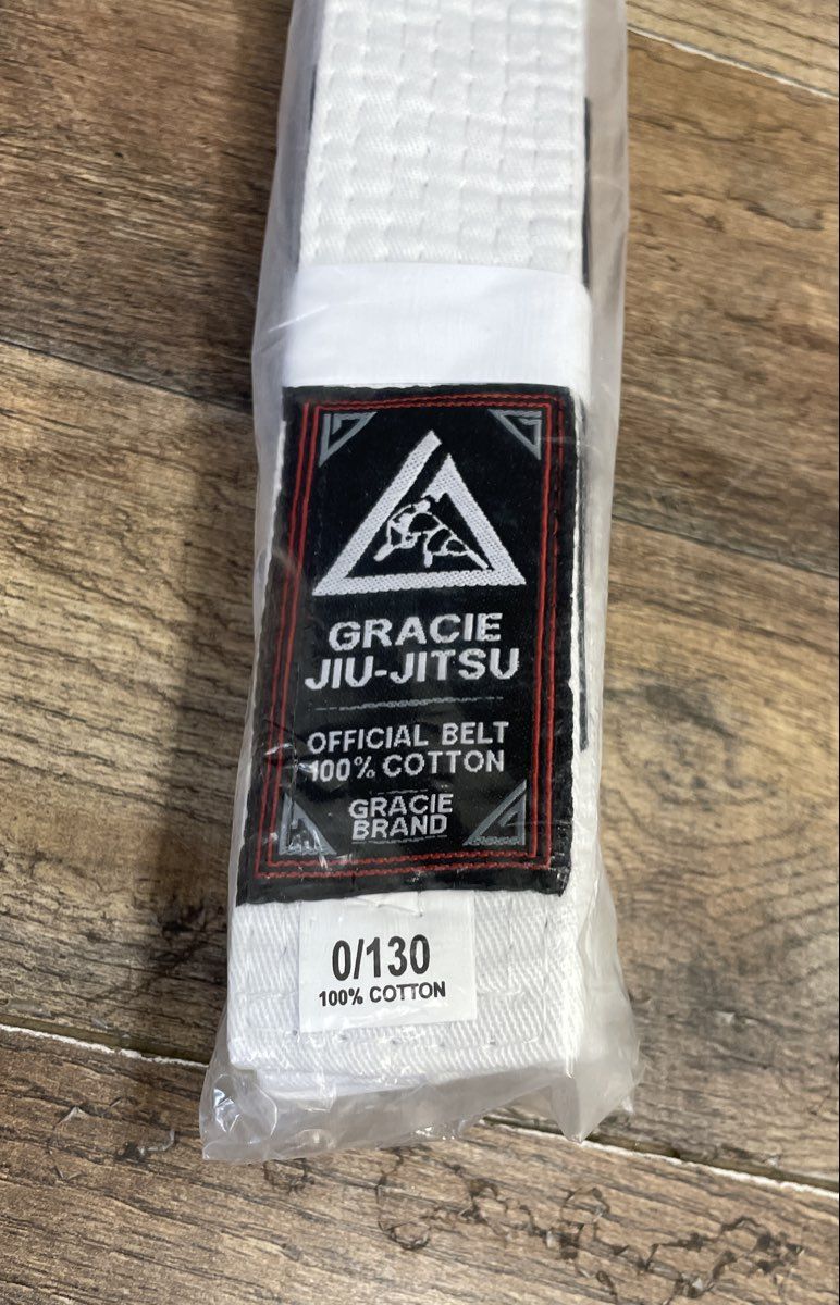 Gracie Jiu-Jitsu White Belt Lot 4 Belts Sizes 0 1 3 4 100% Cotton New