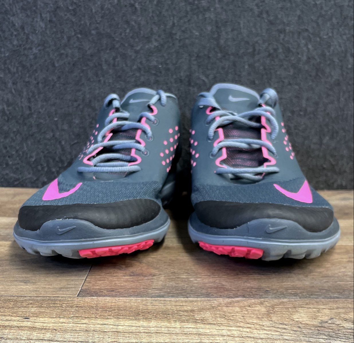 Nike FS Lite Run 3 Dark Grey Pink Blast Women's Running Shoes Size 7