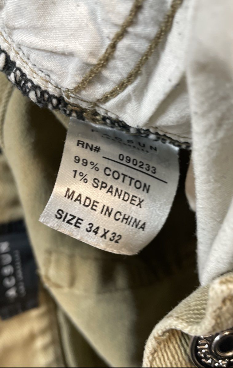 Pacsun Men's Slim Fit Pants Tan Khaki 5-Pocket Cotton Blend 34x32