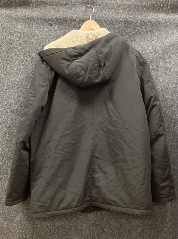 Lucky Brand Men's Black Hooded Sustainable Parka Sherpa Lined K70081 Sz M