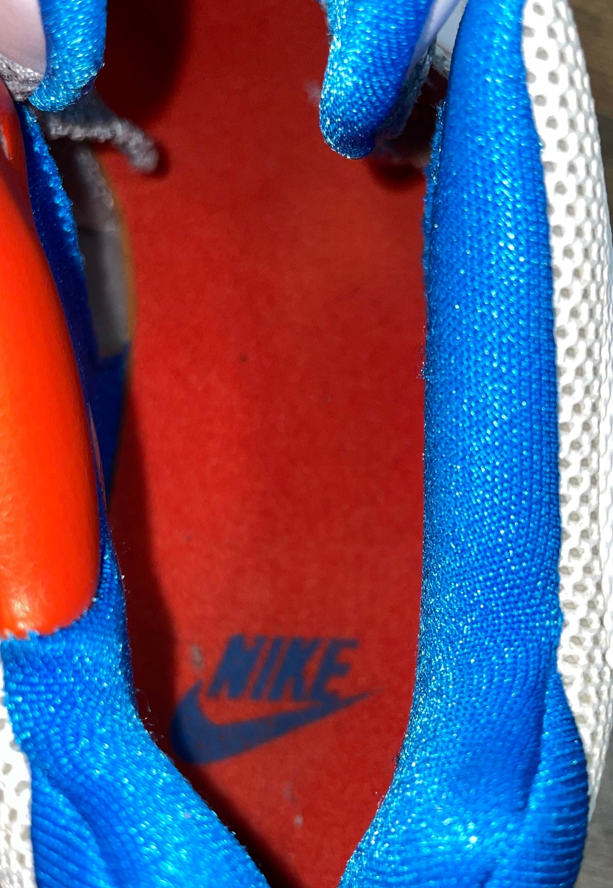 Nike Zoom Hyperfuse 2014 White Blue Red Basketball Shoes Size 8.5