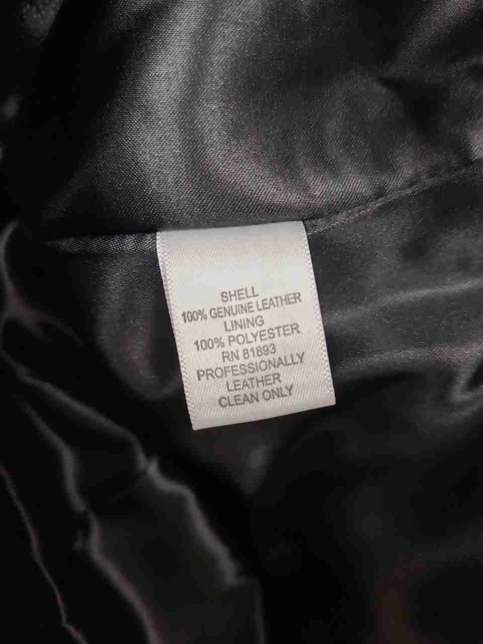 Denim & Co. Women's Black Genuine Leather Asymmetrical Zip Jacket Sz S