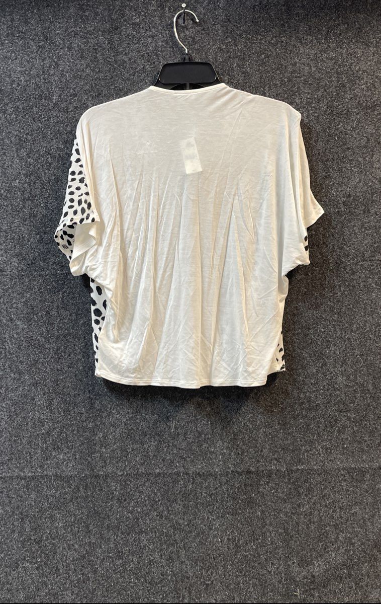 Express Women's Black White Animal Print Button Down Dolman Sleeve Top NWT XS
