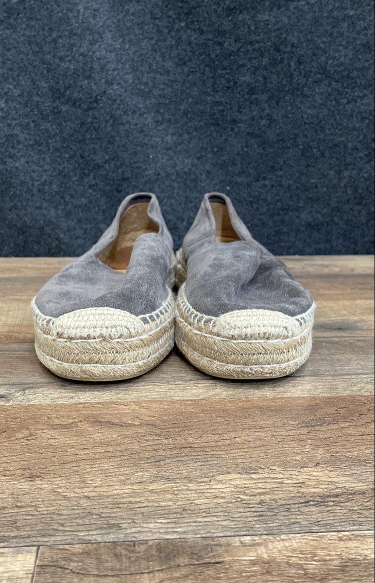 Patricia Green Grey Suede Platform Espadrille Loafers Spain Women's Size 10