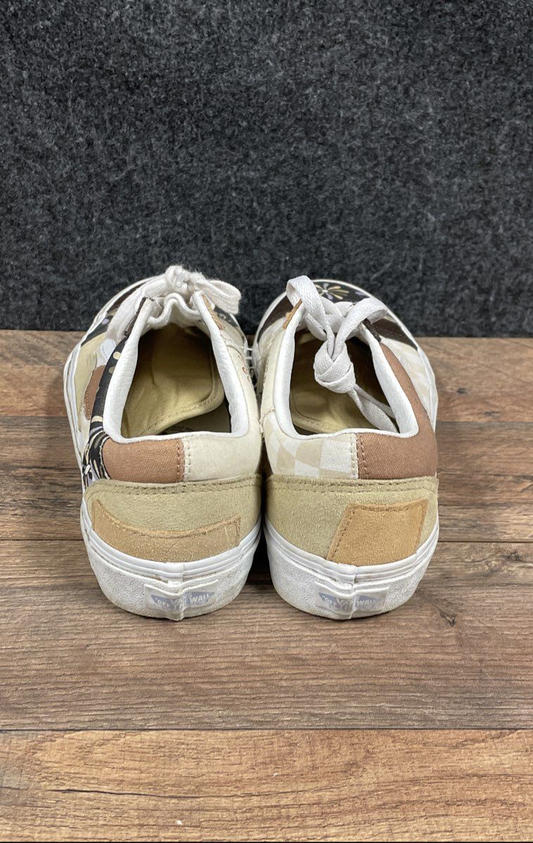 Vans Old Skool Patchwork Brown Tan Floral Low Top Sneakers Men 6.5 Women 8