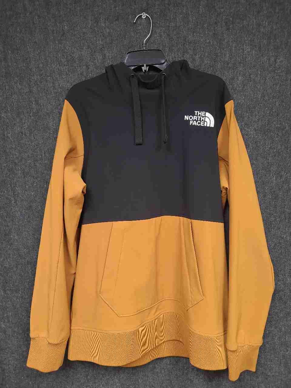 The North Face Men's Black Yellow Colorblock Pullover Training Hoodie Size M