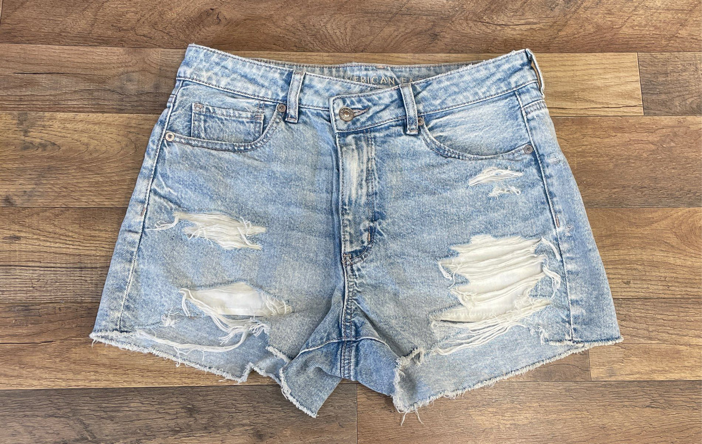 Lot of 3 American Eagle Women's Denim Shorts Blue Distressed High Rise Sz 8 NWT
