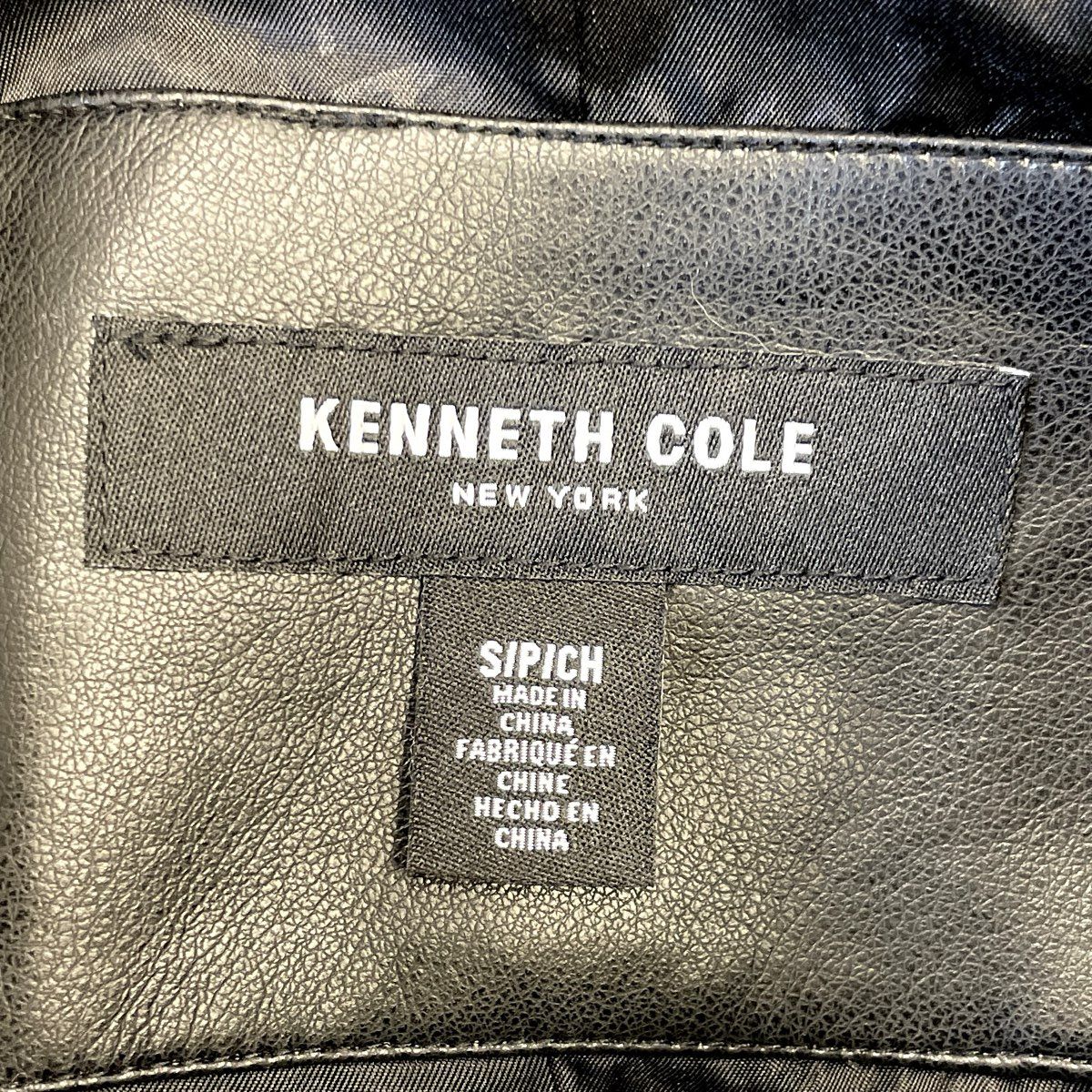 Kenneth Cole Women's Black Belted Leather Jacket Zip Front Moto Sz S