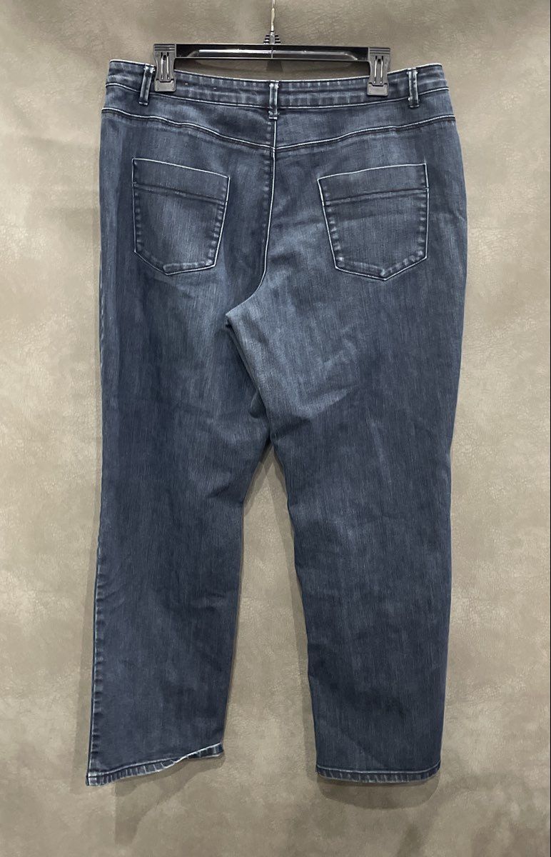 Coldwater Creek Women's Dark Blue Wash Straight Leg Stretch Jeans Sz P14
