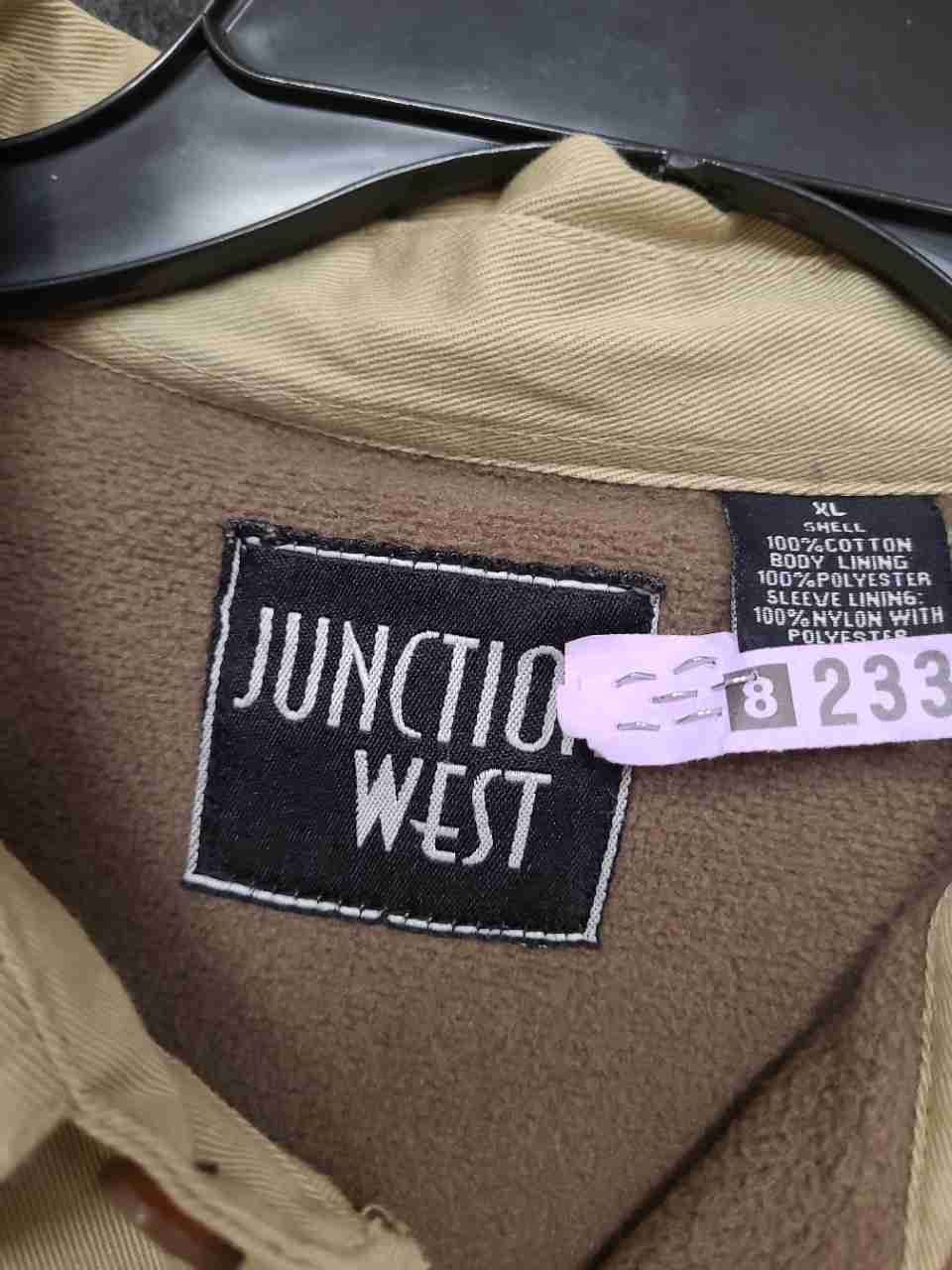 Junction West Men's Tan Cotton Fleece Lined Shirt Jacket Work Shirt Sz XL