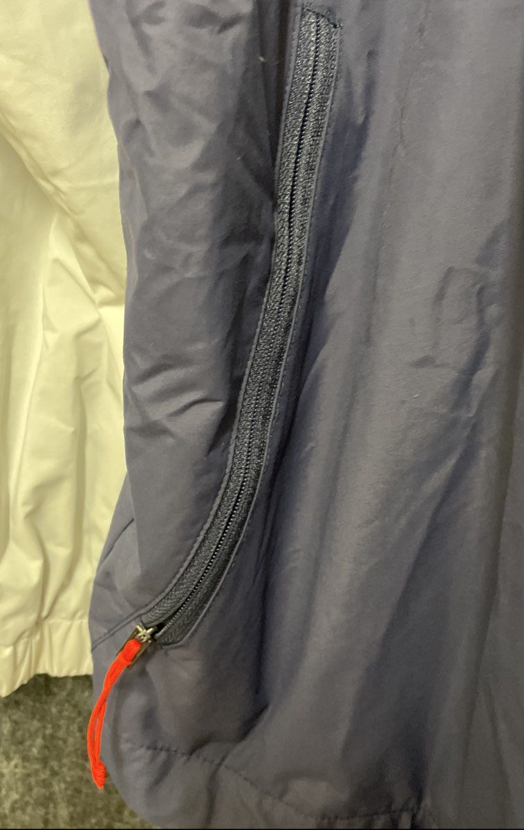 Columbia Women's Navy Blue White Full Zip Hooded Windbreaker Rain Jacket Sz XL