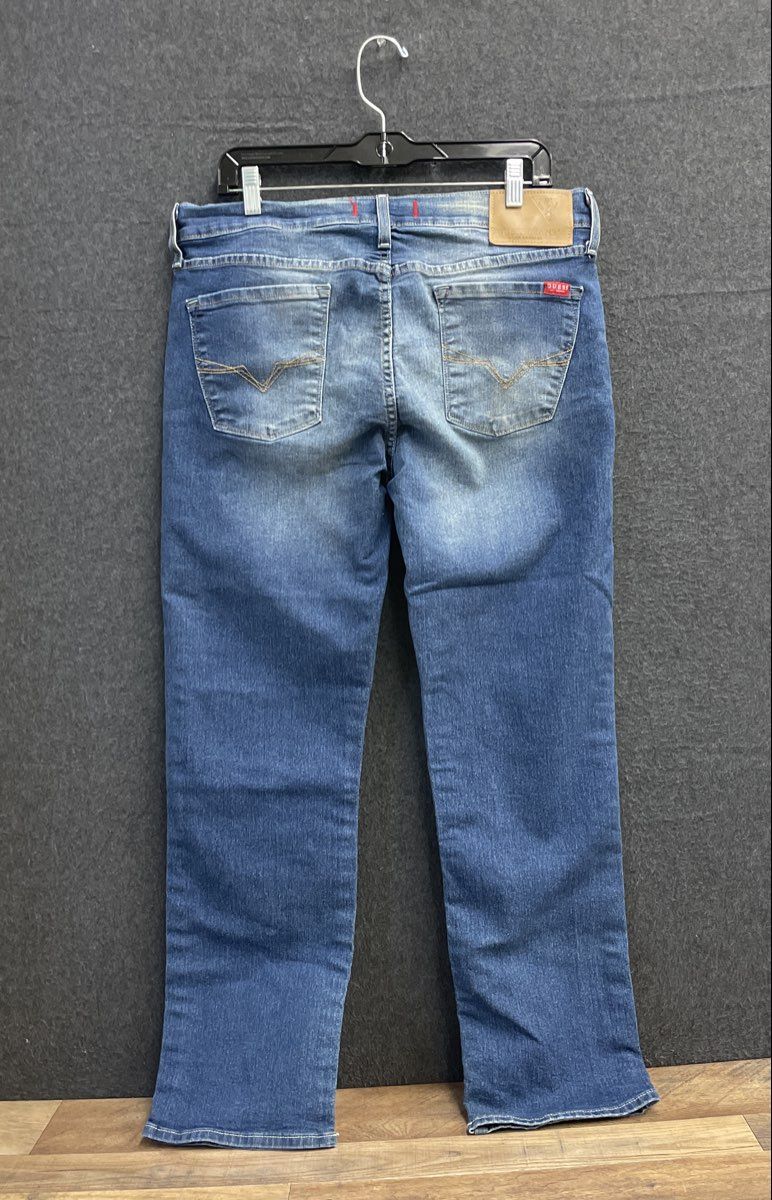 Guess Men's Lincoln Slim Straight Jeans Blue Faded Wash Stretch Sz 34x30