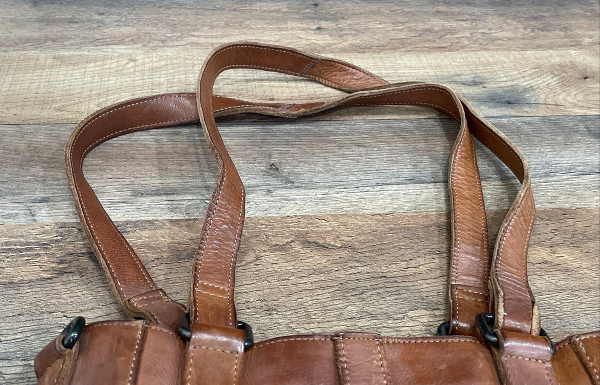 Ashwood Brown Genuine Leather Heritage Woven Panel Shoulder Bag Tote