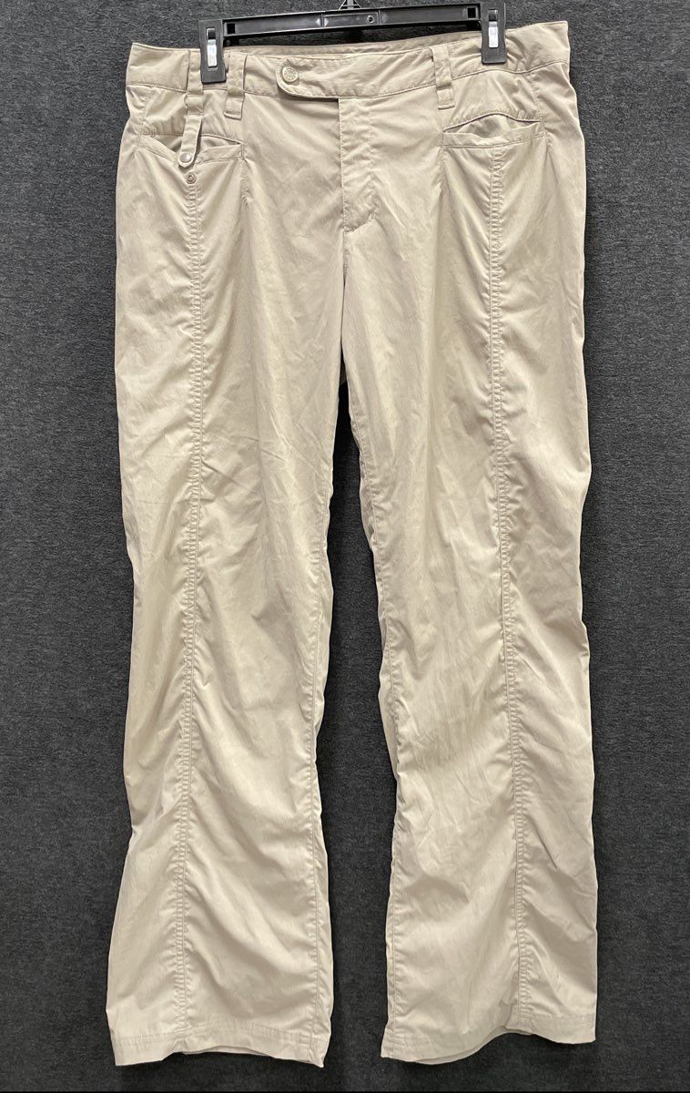 Royal Robbins Women's Discovery Pants Tan Stretch Nylon Hiking Outdoor Sz 12