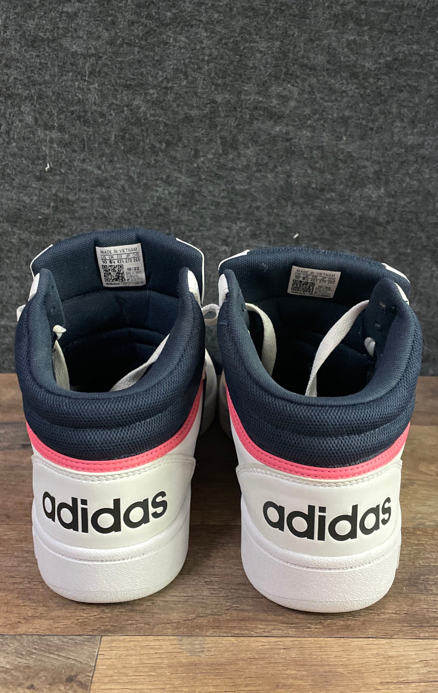 Adidas Hoops 3.0 Mid White Navy Pulse Magenta Basketball Sneakers Size 10