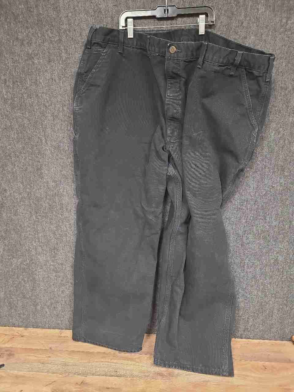 Carhartt Men's Black B111 Loose Original Fit Flannel Lined Work Pants 50x30