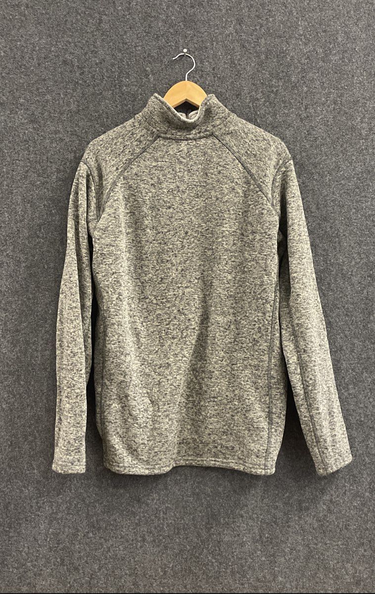 Eddie Bauer Men's 1/4 Zip Sweater Fleece Pullover Grey Marl Heather Sz XL