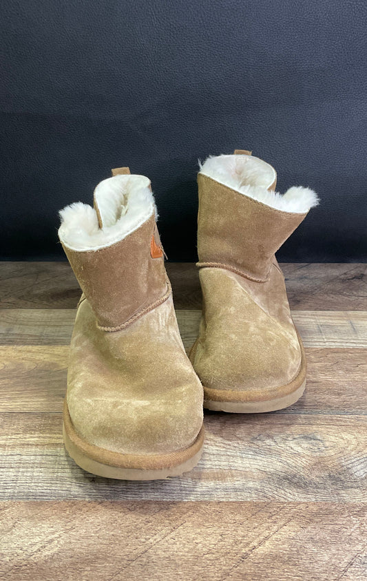 UGG Bailey Flex Chestnut Tan Suede Shearling Ankle Boots Women's Size 6
