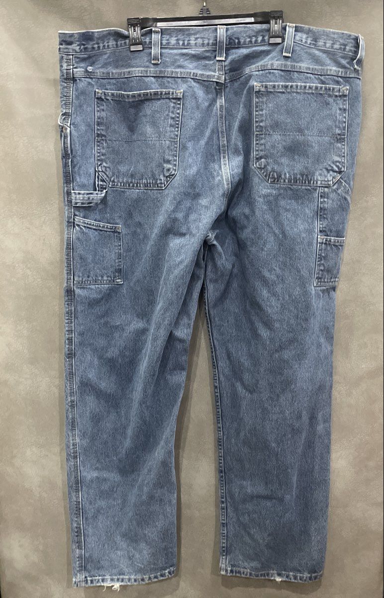 Faded Glory Men's Blue Carpenter Jeans 100% Cotton Denim Workwear Size 46x32