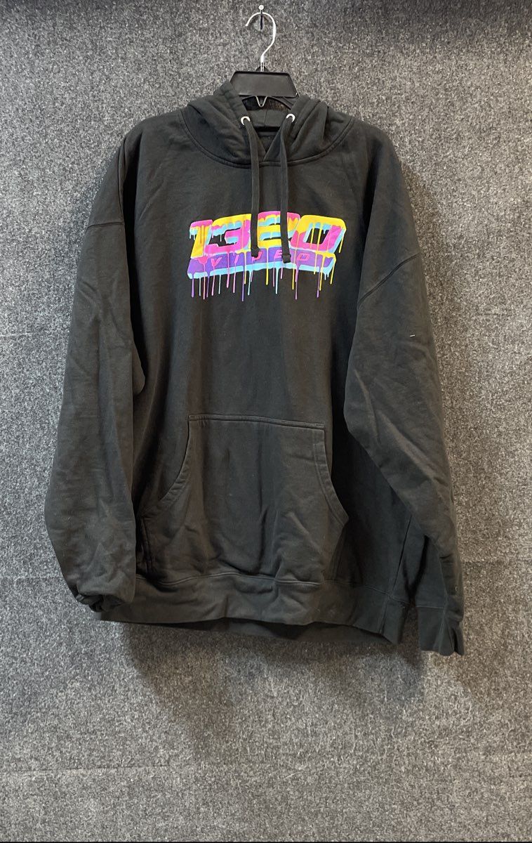 1320 Video Men's Black Neon Drip Turbo Graphic Pullover Hoodie Sz XXL