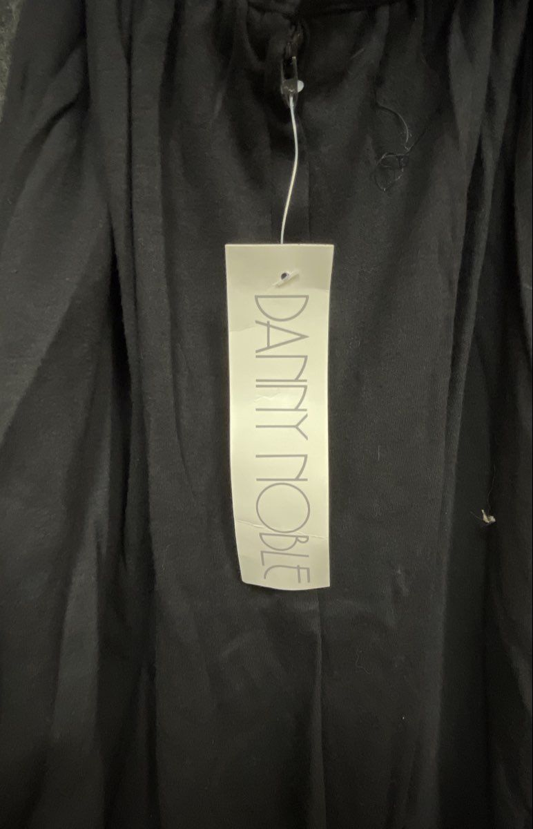 Vintage 90s Danny Noble Women's Black Halter Maxi Dress Plunging V-Neck NWT Sz M